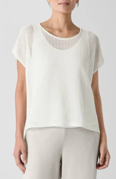 EILEEN FISHER EILEEN FISHER OPEN STITCH ORGANIC COTTON SWEATER