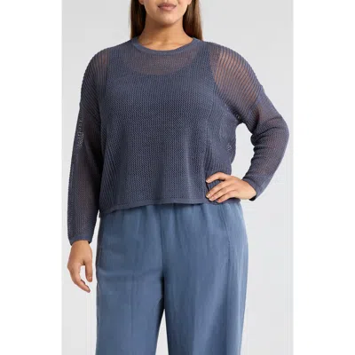Eileen Fisher Open Stitch Sweater In Eclipse