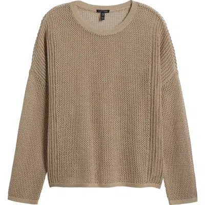Eileen Fisher Open Stitch Sweater In Wheat