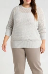 Eileen Fisher Merino Crew Neck Top In Regenerative Wool In Gray