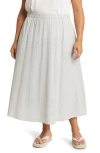 Eileen Fisher Striped High-waist Skirt In White/black