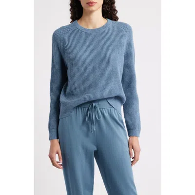 Eileen Fisher Organic Cotton & Cashmere Crewneck Sweater In Blue