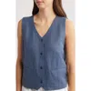 Eileen Fisher Organic Cotton & Silk Vest In Eclipse