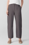 Eileen Fisher Organic Cotton Ankle Barrel Leg Pants In Gray