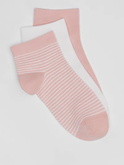 Eileen Fisher Organic Cotton Ankle Sock 3-pack In Red