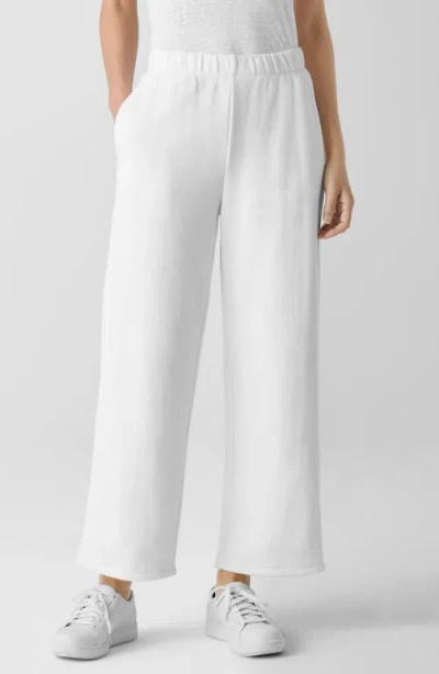 Eileen Fisher Organic Cotton Ankle Straight Leg Pants In White