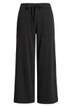 Eileen Fisher Organic Cotton Ankle Wide Leg Pants In Black