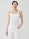 Eileen Fisher Organic Cotton Baby Rib Tank In White