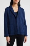 Eileen Fisher Organic Cotton Blazer In Blue