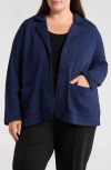 Eileen Fisher Organic Cotton Blazer In Ink