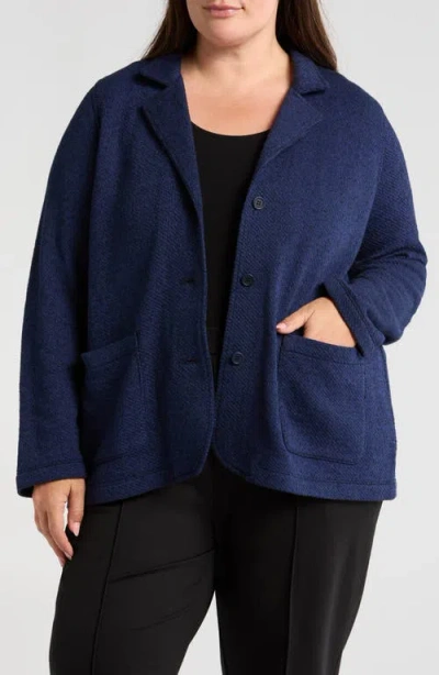 Eileen Fisher Organic Cotton Blazer In Ink