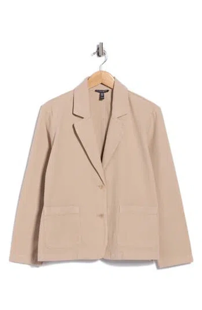 Eileen Fisher Organic Cotton Blazer In Wheat
