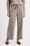 Eileen Fisher Organic Cotton Blend Ankle Wide Leg Drawstring Pants In Red