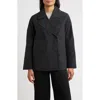 Eileen Fisher Organic Cotton Blend Crop Trench Coat In Black