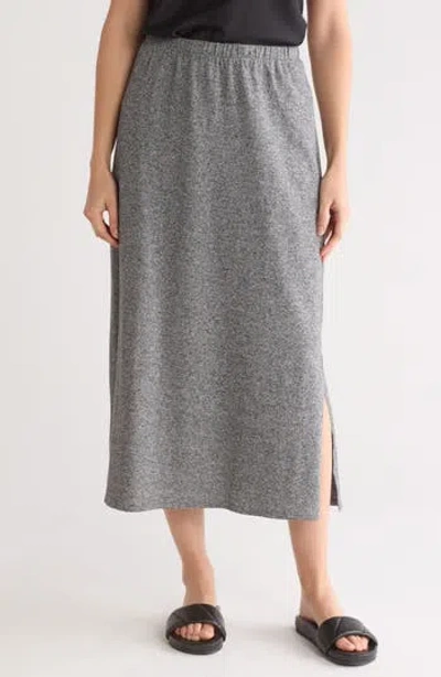 Eileen Fisher Organic Cotton Blend Knit Skirt In Gray