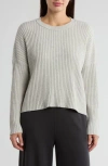 Eileen Fisher Organic Cotton Blend Rib Sweater In Sea Salt