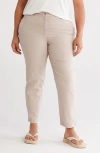 Eileen Fisher Organic Cotton Blend Tapered Ankle Pants In Sand
