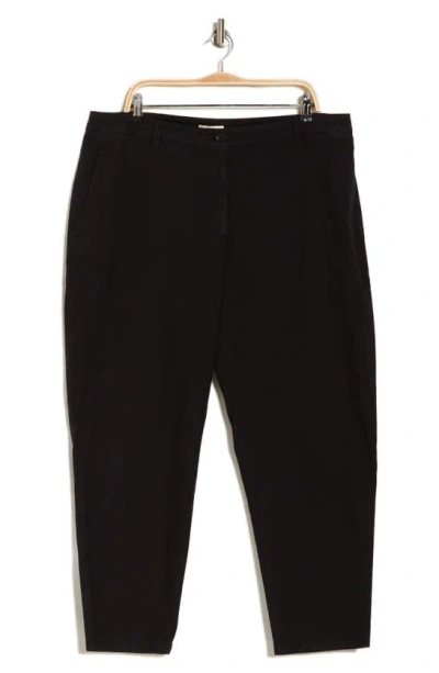 Eileen Fisher Organic Cotton Blend Tapered Ankle Pants In Black