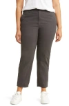 Eileen Fisher Organic Cotton Blend Tapered Ankle Pants In Graphite