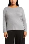 Eileen Fisher Organic Cotton Blend Top In Moon