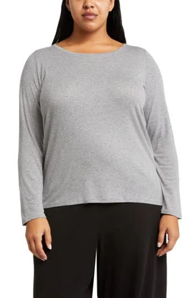 Eileen Fisher Organic Cotton Blend Top In Moon