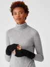 Eileen Fisher Organic Cotton Boucle Glovelettes In Black