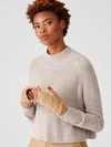 Eileen Fisher Organic Cotton Boucle Glovelettes In Brown