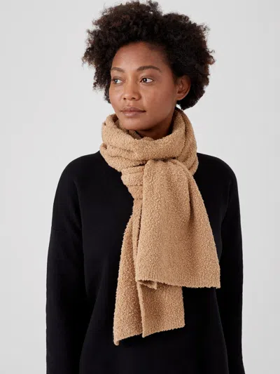 Eileen Fisher Organic Cotton Boucle Scarf In Brown