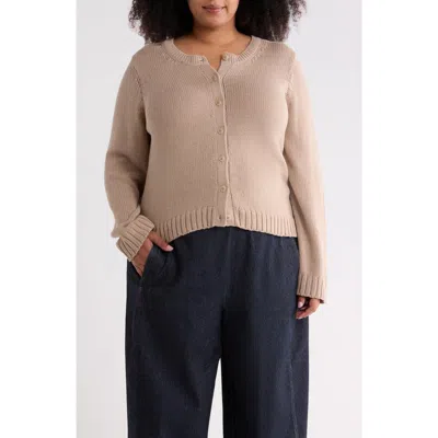 Eileen Fisher Organic Cotton Button Front Cardigan In Neutral