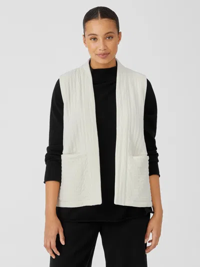 Eileen Fisher Organic Cotton Channels High Collar Vest In Multi