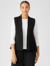 Eileen Fisher Organic Cotton Channels High Collar Vest In Black