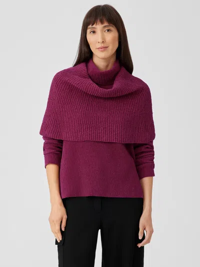 Eileen Fisher Organic Cotton Chenille Infinity Scarf In Purple