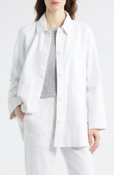 Eileen Fisher Organic Cotton Chore Jacket In White