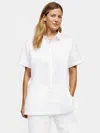 Eileen Fisher Organic Cotton Classic Collar Long Shirt In White