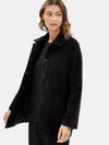 Eileen Fisher Organic Cotton Corduroy Coat In Black