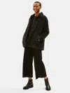 Eileen Fisher Organic Cotton Corduroy Coat In Black