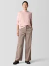 Eileen Fisher Organic Cotton Corduroy Wide-leg Pant In Pink