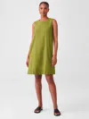 Eileen Fisher Organic Cotton Crepe Dress In Green