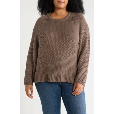 Eileen Fisher Organic Cotton Crewneck Sweater In Cobblestone
