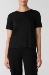 Eileen Fisher Organic Cotton Crewneck T-shirt In Black