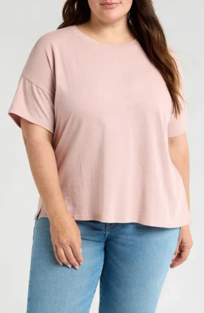 Eileen Fisher Organic Cotton Crewneck T-shirt In Opal