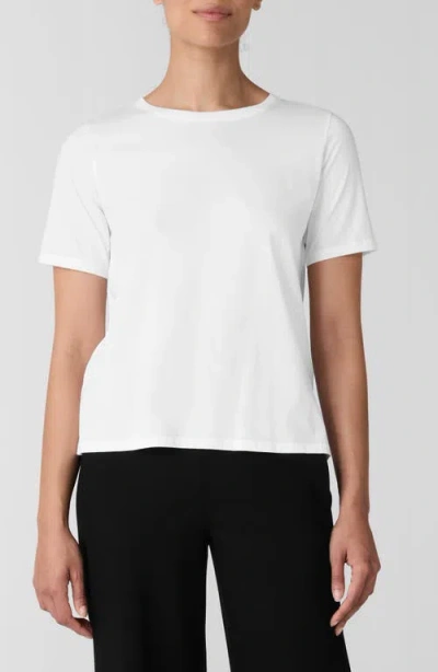 Eileen Fisher Organic Cotton Crewneck T-shirt In Black
