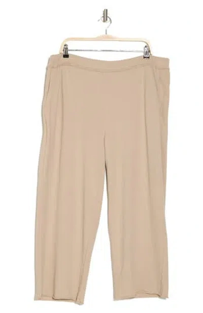 Eileen Fisher Organic Cotton Crop Pants In Khaki