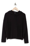Eileen Fisher Organic Cotton Cropped Hoodie In Black