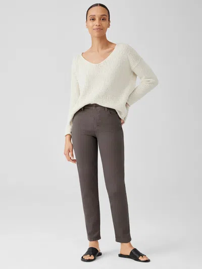 Eileen Fisher Organic Cotton Denim High-waisted Jean In Brown