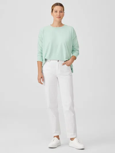 Eileen Fisher Organic Cotton Denim High-waisted Jean In White
