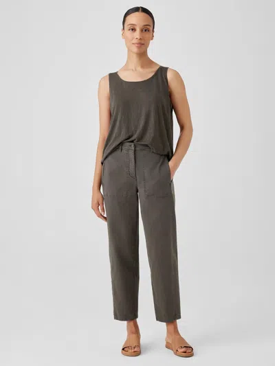 Eileen Fisher Organic Cotton Denim Lantern Jean In Brown