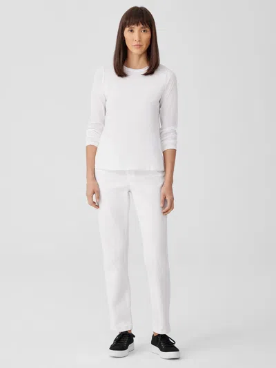 Eileen Fisher Organic Cotton Denim Slim Jean In White