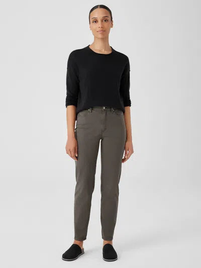 Eileen Fisher Organic Cotton Denim Slim Jean In Green