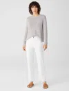 Eileen Fisher Organic Cotton Denim Straight Ankle Jean In White